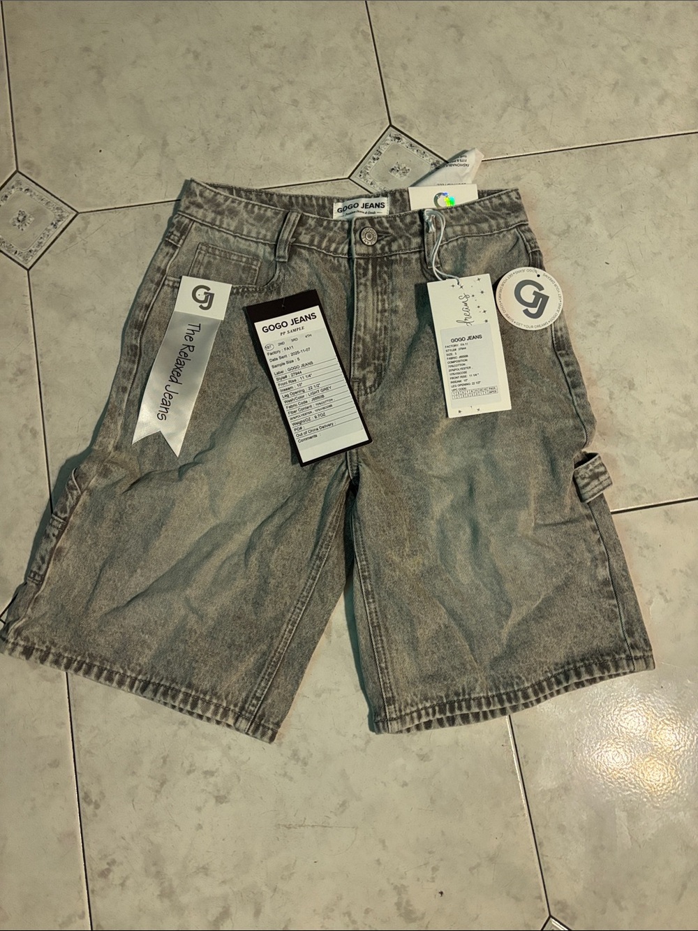 Women's Washed Gray Jean Shorts